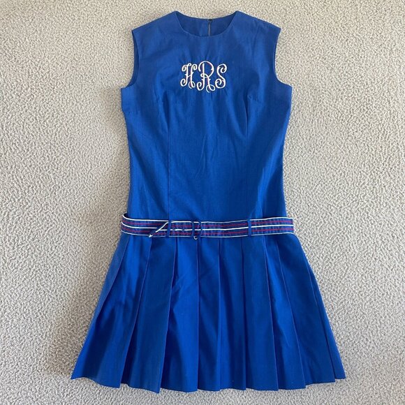 Vintage 50s Cheerleading Outfit Skirt Drum Line‎ Embroidered Belted - Picture 7 of 16